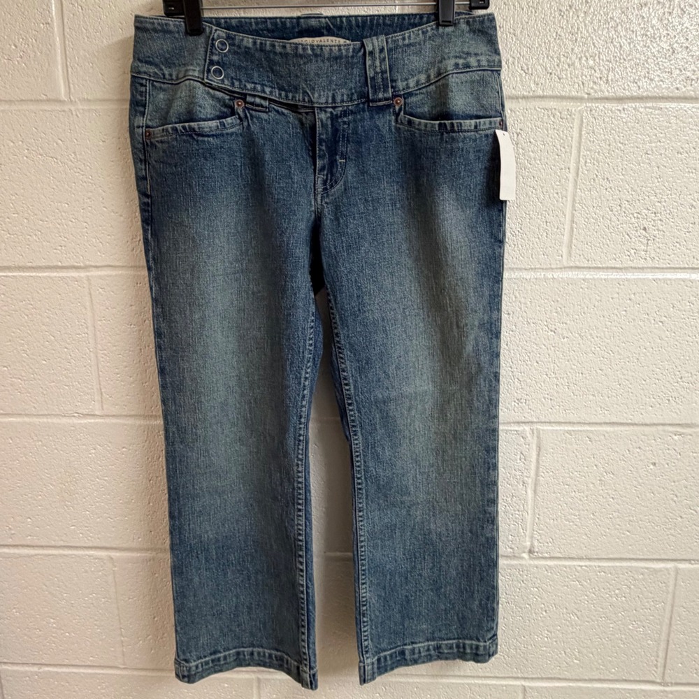 Sergio Valente Womens Venice Crop Jeans 30 Iced Wash Blue Denim Y2K Deadstock